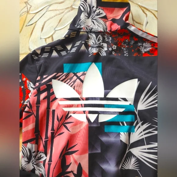 ADIDAS x Farm RIO Black 3 Stripe Trefoil Zip Gym Collect Street Track Jacket XS - Picture 12 of 16